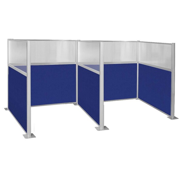 Pre-Configured Hush Panel Cubicle 6' x 6' W/ Window Royal Blue Fabric